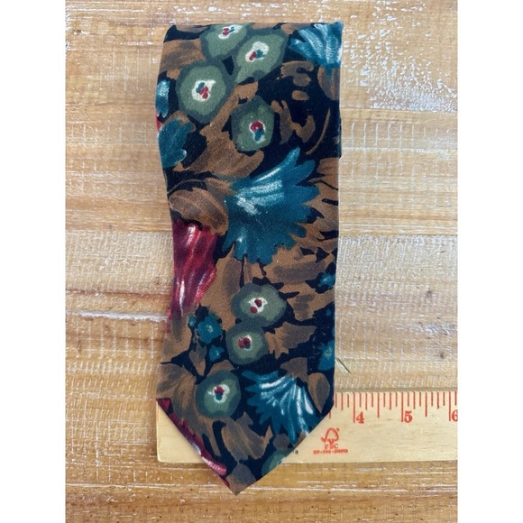Ron Chereskin Other - CHERESKIN Men's 100% Polyester Necktie Designer Floral Brown Teal Deep Red Boho